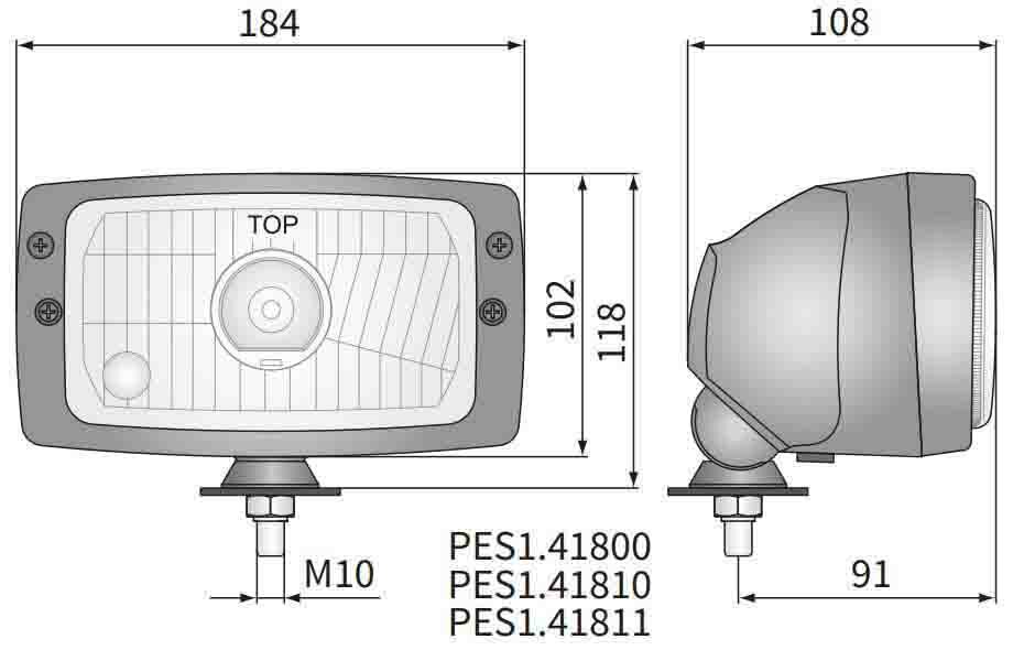 Koplamp H4 184x102x108 Incl 24V Lampjes