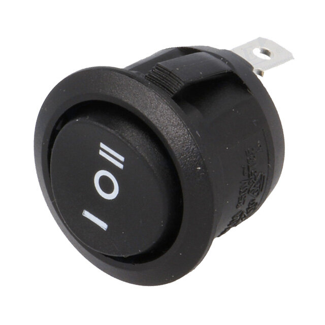Inbouw Momentschakelaar Rond 250V 10A 2-Standen (AAN)-UIT-(AAN) Inbouw Momentschakelaar Rond 250V 10A 2-Standen (AAN)-UIT-(AAN)
