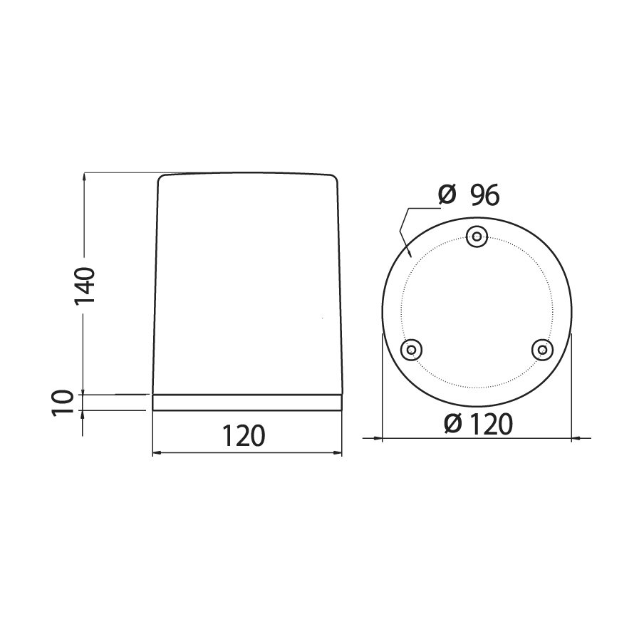 Gloeilamp Zwaailamp Vlakke Montage 12V