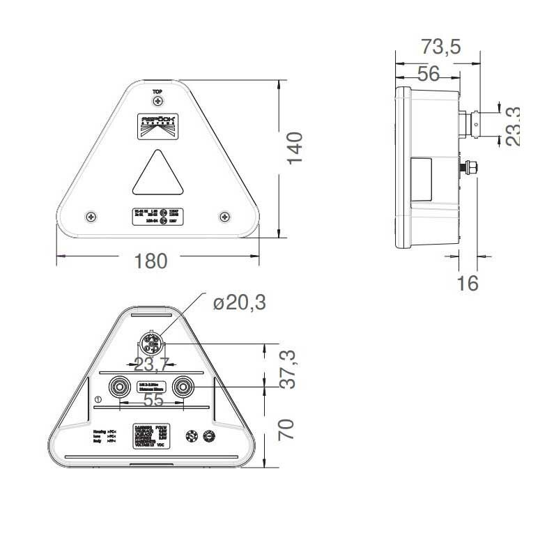Asp&ouml;ck Agripoint LED Achterlicht Links