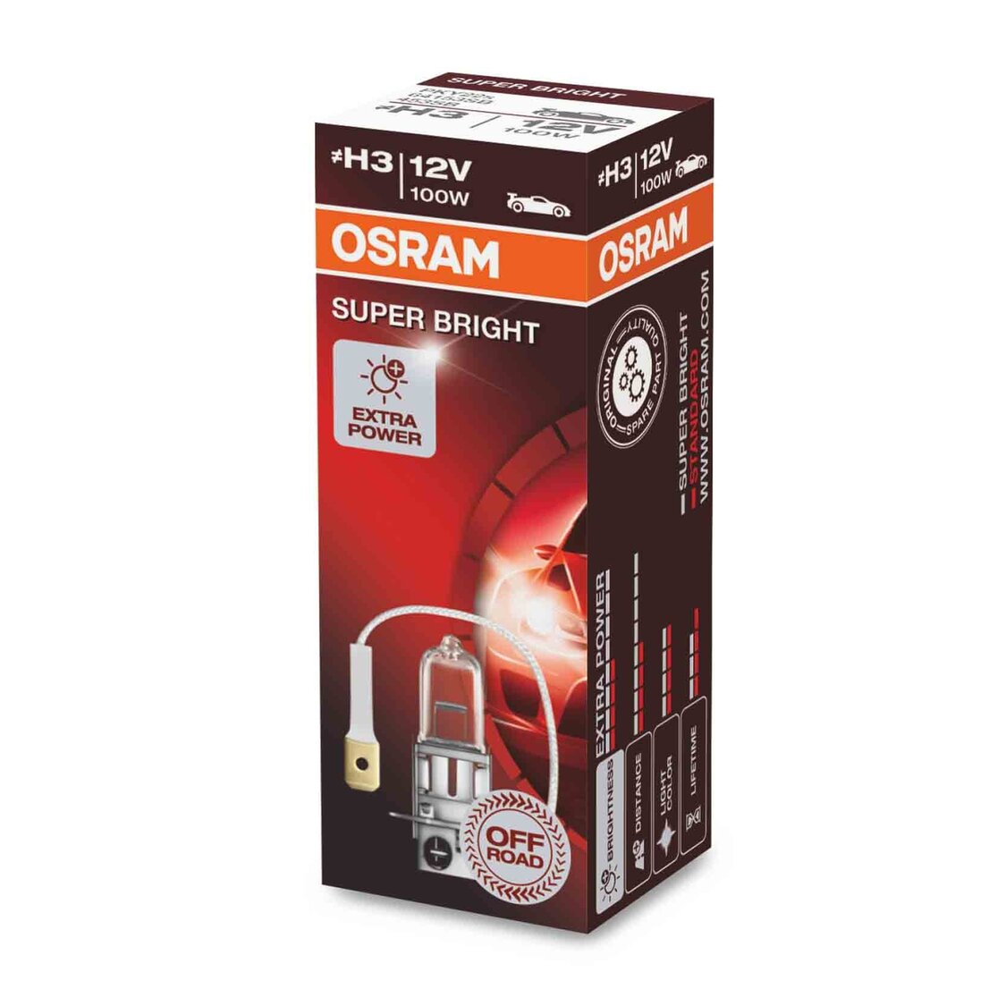 Osram H3 Halogeenlamp 12V 100W PKY22s Super Bright Premium Osram H3 Halogeenlamp 12V 100W PKY22s Super Bright Premium