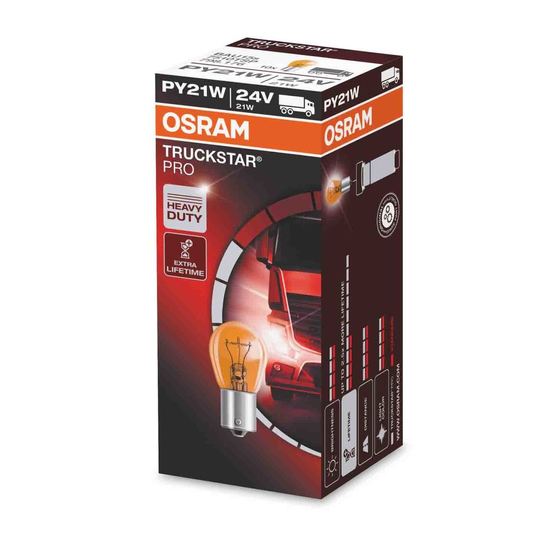 Osram PY21W Gloeilamp BAU15s Truckstar Pro 10 Stuks Osram PY21W Gloeilamp BAU15s Truckstar Pro 10 Stuks