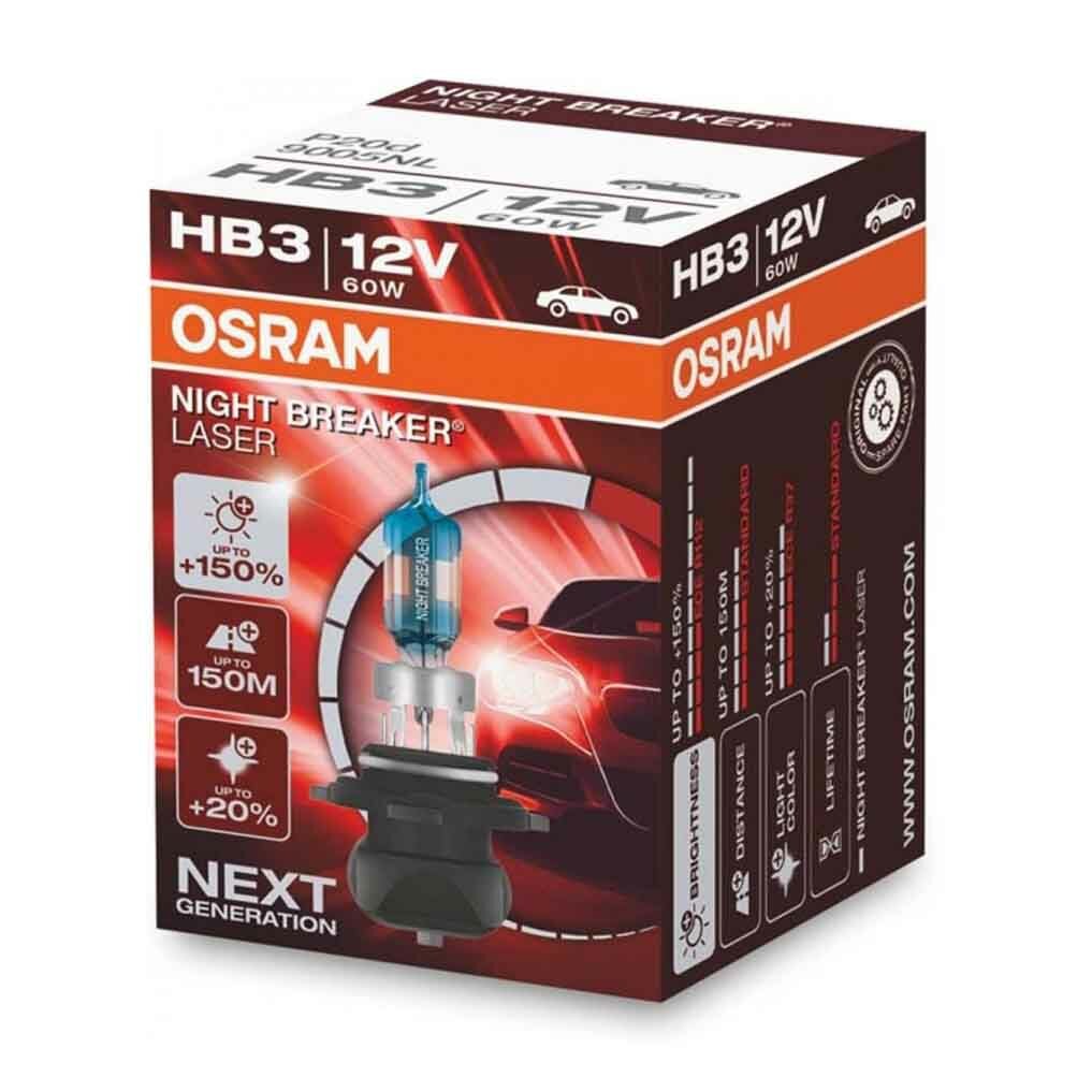 Osram HB3 Halogeenlamp 12V 60W P20d Night Breaker 1 stuk Osram HB3 Halogeenlamp 12V 60W P20d Night Breaker 1 stuk