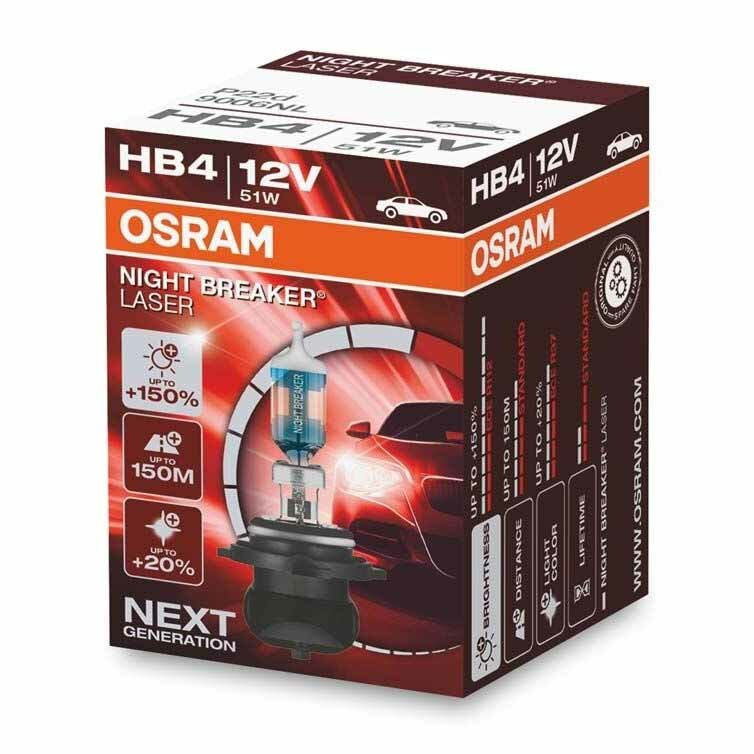 Osram HB4 Halogeenlamp 12V 51W P22d Night Breaker Laser Osram HB4 Halogeenlamp 12V 51W P22d Night Breaker Laser