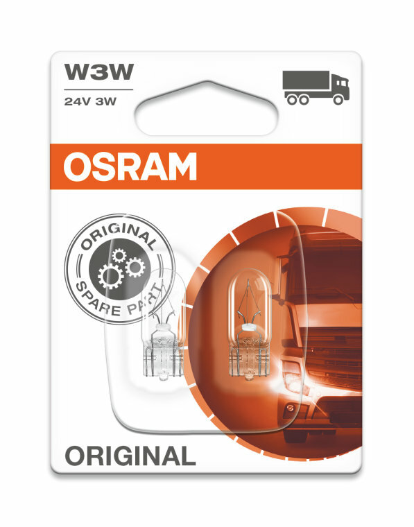 Osram Gloeilamp 24V Original Line W3W, W2.1x9.5d 2 Stuks
