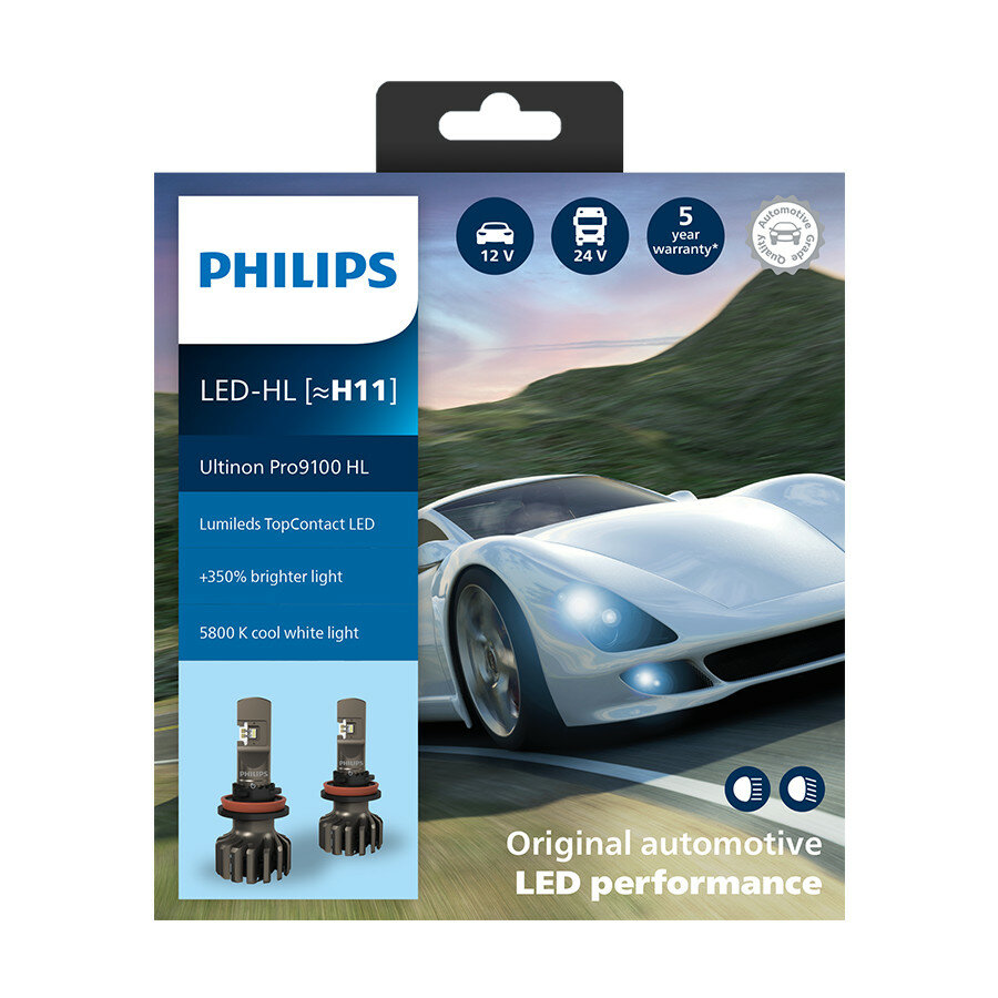Philips H11 LED Koplamp 12/24V 16W 2 Stuks Philips H11 LED Koplamp 12/24V 16W 2 Stuks