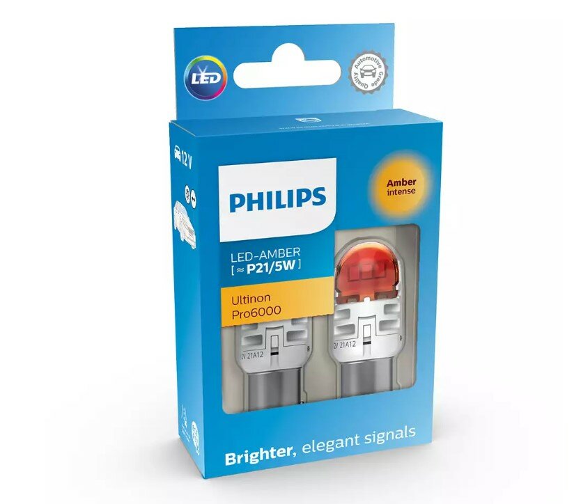 Philips P21/5W LED Retrofit Oranje 12V 2 Stuks Philips P21/5W LED Retrofit Oranje 12V 2 Stuks