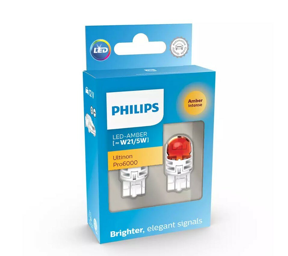 Philips W21/5W LED Retrofit Oranje 12V 2 Stuks Philips W21/5W LED Retrofit Oranje 12V 2 Stuks