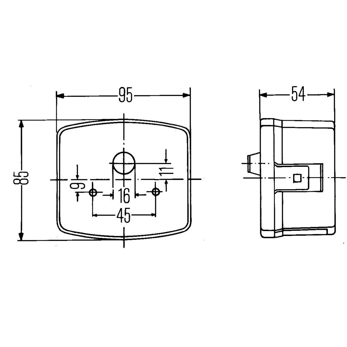 Hella Achterlicht 3 Lichtfuncties Links
