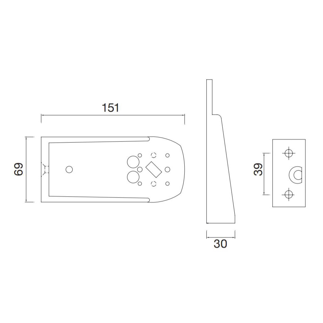 Houder 150 mm voor Asp&ouml;ck Flexipoint 1 en Squarepoint