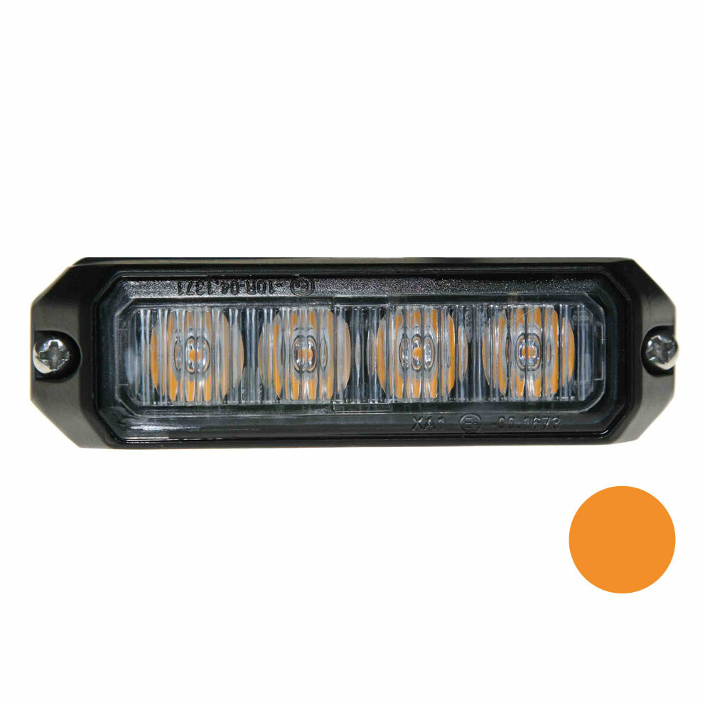 LED flitser 4-voudig compact Oranje LED flitser 4-voudig compact Oranje