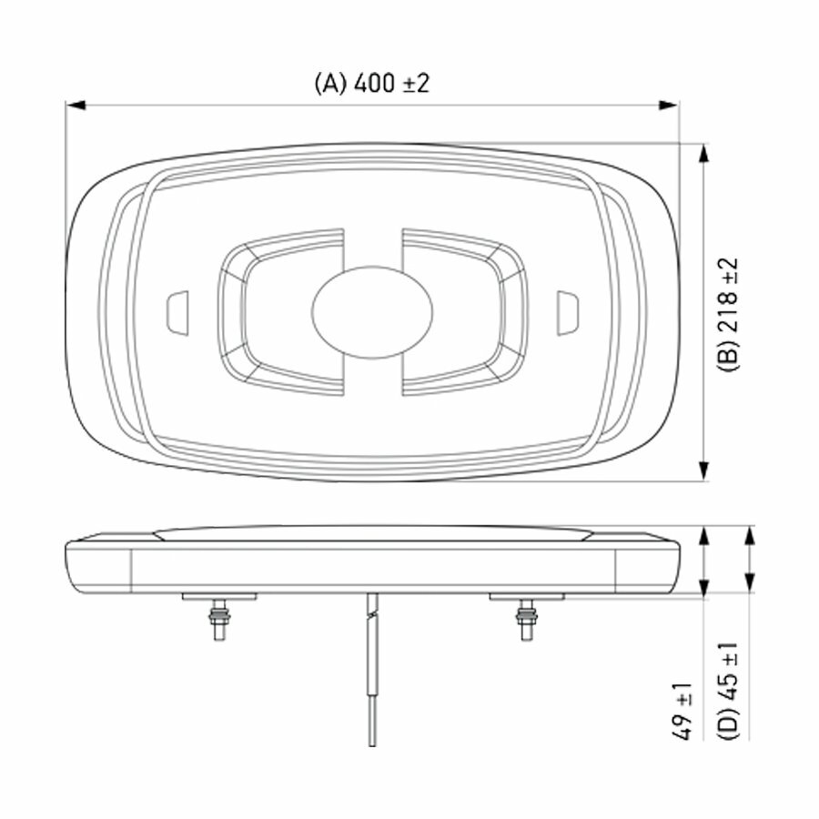 Hella LED Mini Zwaaibalk 40cm + 50cm Kabel Oranje | 2RL 014 565-211