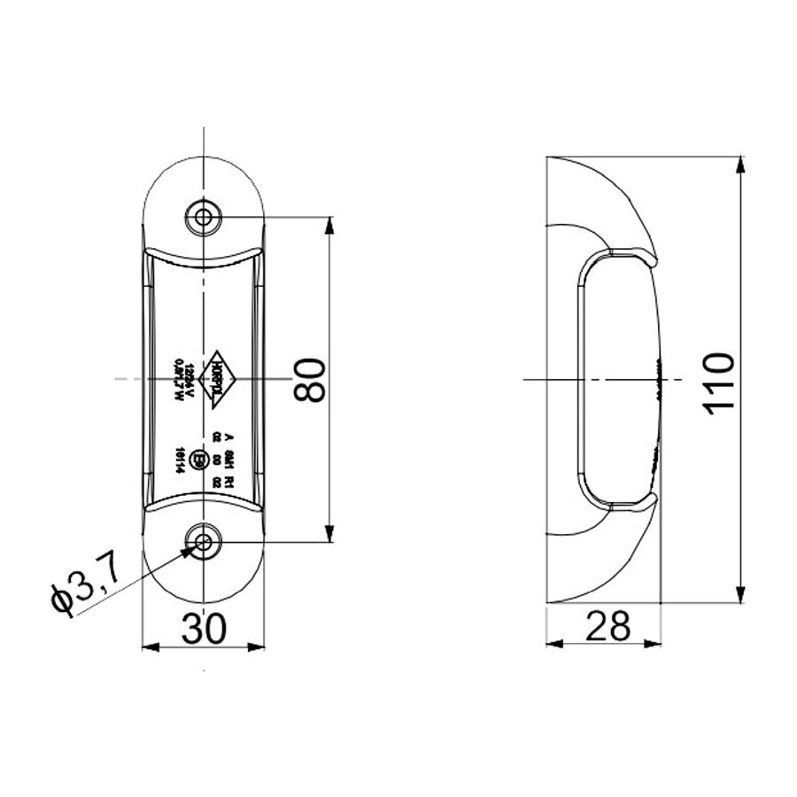 Horpol LED Markeringslamp 12-24V 2-Functies + 0,5m Kabel LD 2164