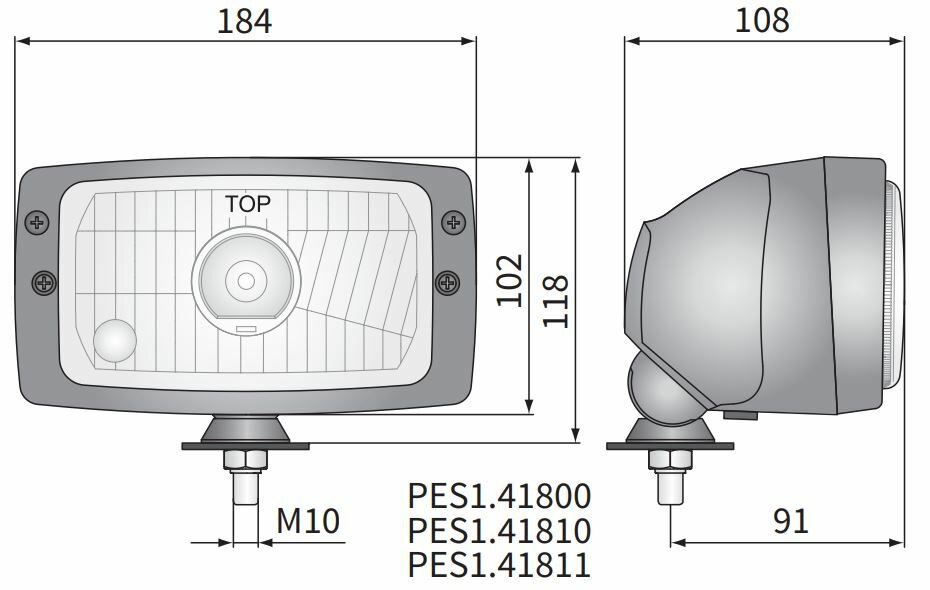 Koplamp H4 184x102x108 Kunststof Behuizing Incl 12V Lampjes