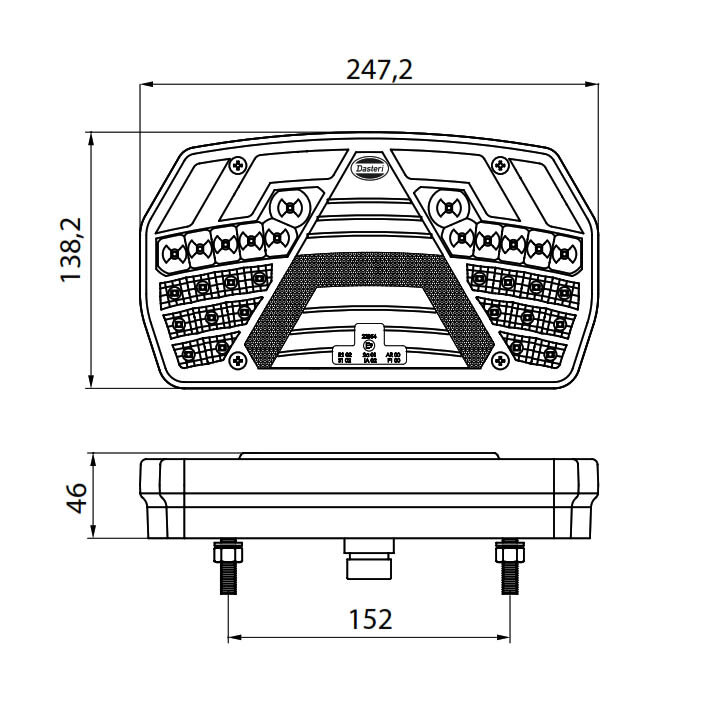 Led Achterlicht Rechts 6 Functies + Dynamische richtingaanwijzer