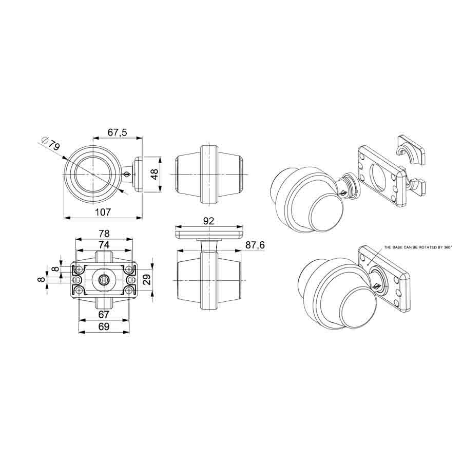 Horpol Deense LED Breedtelamp Richtingaanwijzer Kort NEON
