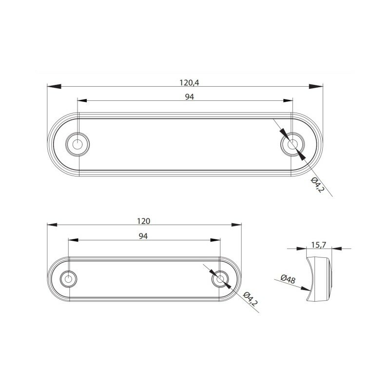Fristom FT-073 Z LED Markeringslamp Oranje Lang