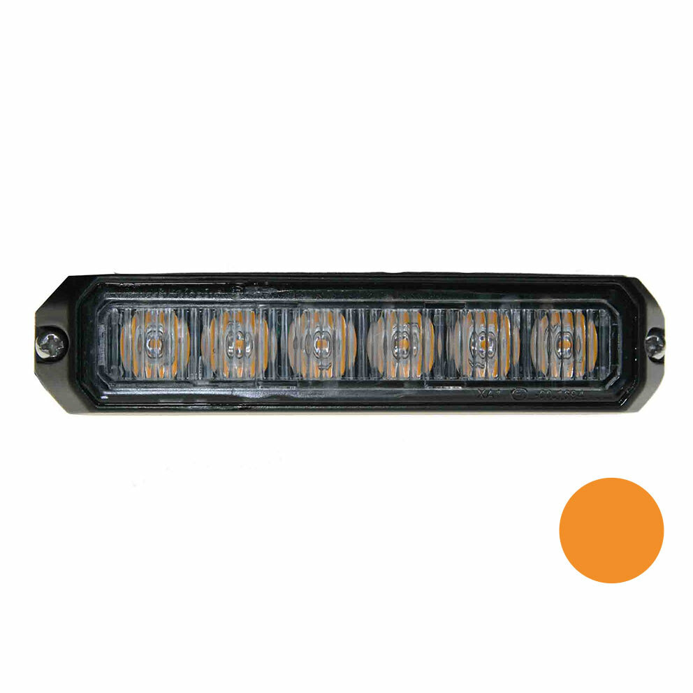 LED flitser 6-voudig compact Oranje led flitser 6-voudig 12v 24v