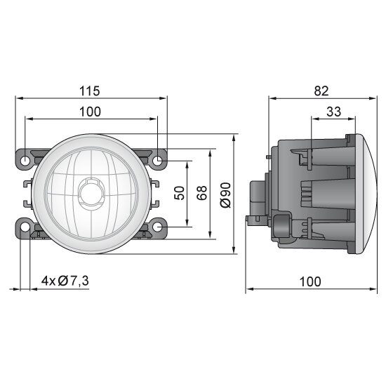 H11 Inbouw Mistlamp 12V