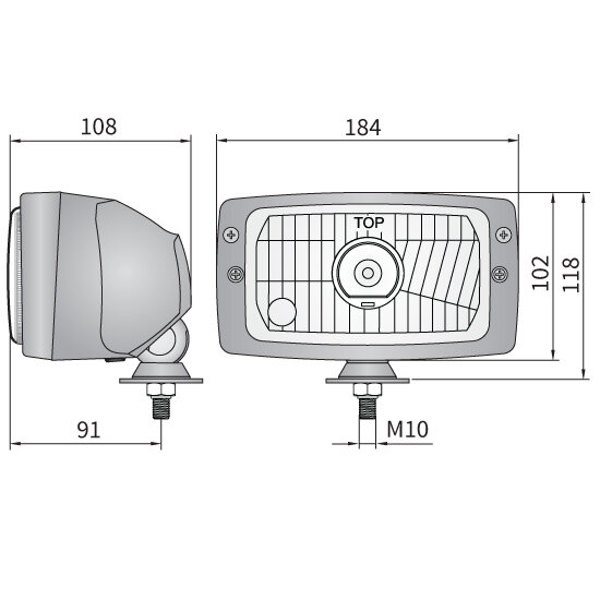 Koplamp H4 184x102x108mm Incl 12V Lampjes