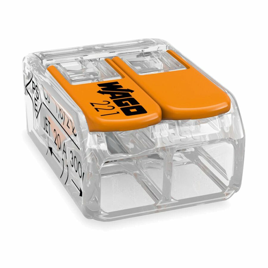 Wago 221-412 Verbindingsklem 2-Voudig 100 stuks