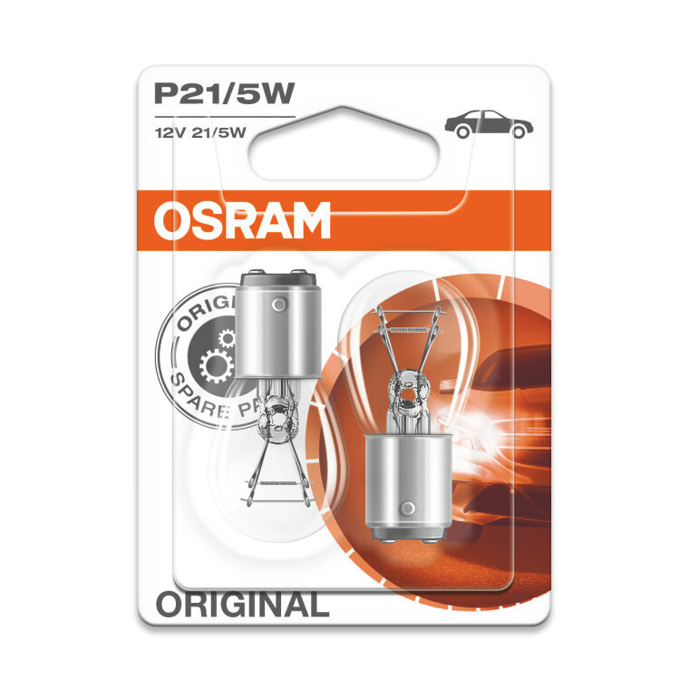 Osram P21/5W 12V Gloeilamp BAY15d Original Line 2 Stuks