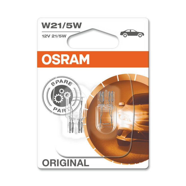 Osram W21/5W Gloeilamp 12V W3x16q Original Line 2 Stuks Osram W21/5W Gloeilamp 12V W3x16q Original Line 2 Stuks