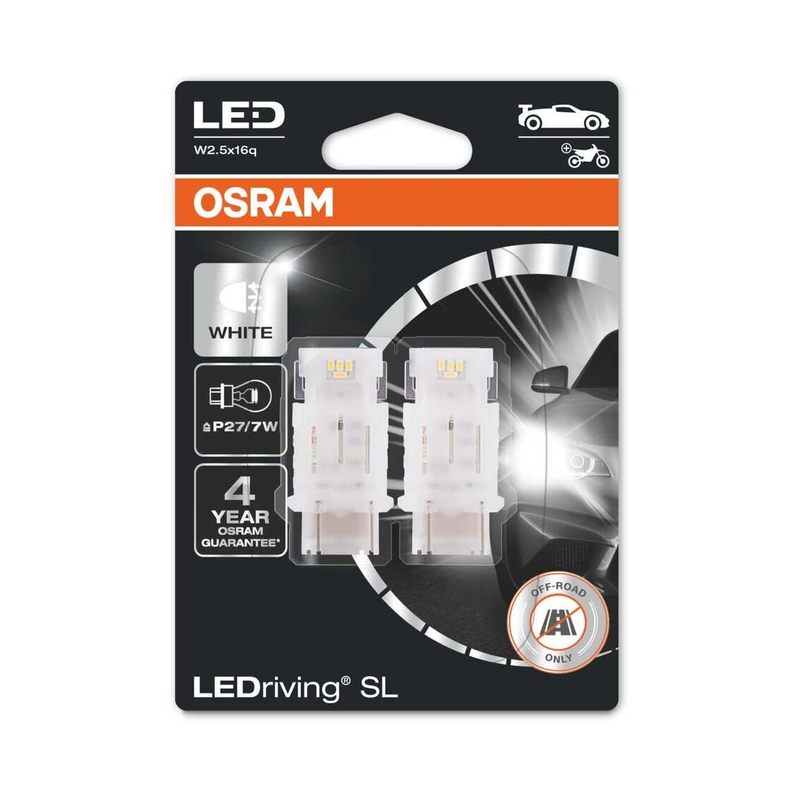 Osram P27/7W LED Retrofit Wit 12V W2.5x16q 2 Stuks Osram P27/7W LED Retrofit Wit 12V W2.5x16q 2 Stuks