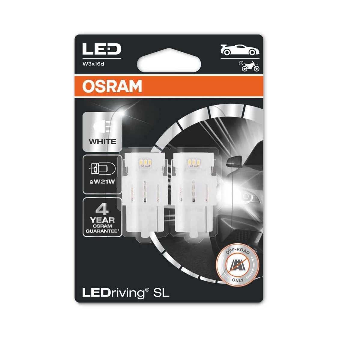 Osram W21W LED Retrofit Wit 12V W3x16d 2 Stuks Osram W21W LED Retrofit Wit 12V W3x16d 2 Stuks