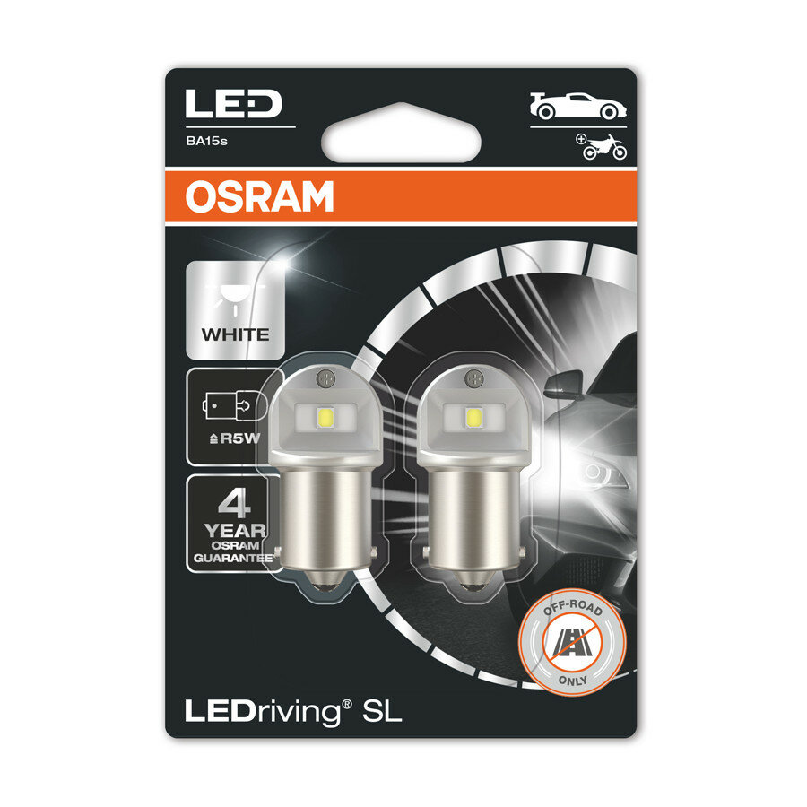 Osram R10W LED Retrofit Wit 12V BA15s 2 Stuks Osram R10W LED Retrofit Wit 12V BA15s 2 Stuks