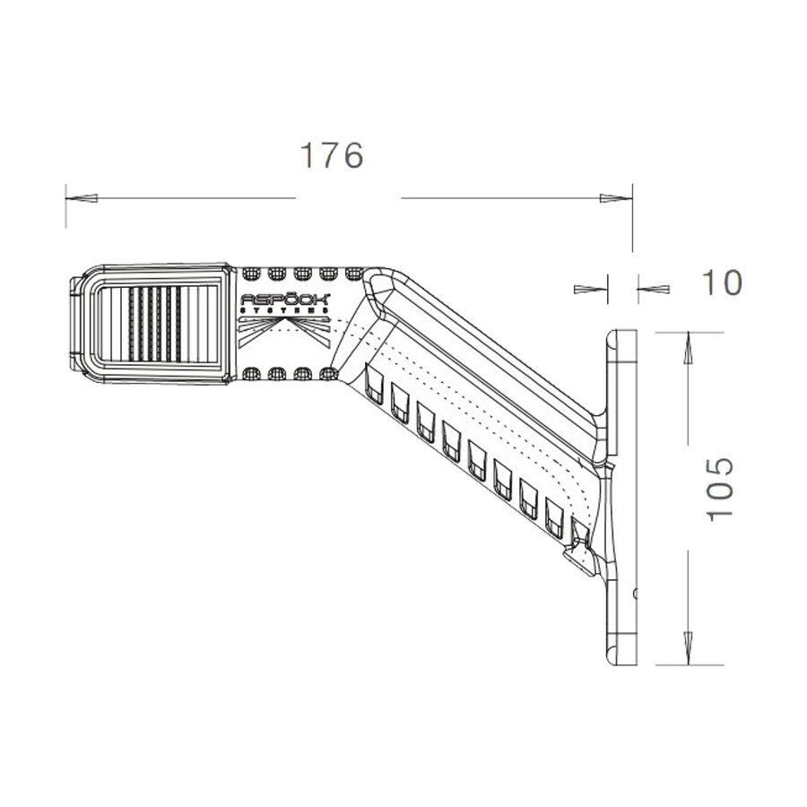Aspöck LED Markeringslamp Superpoint IV Schuin | Rechts
