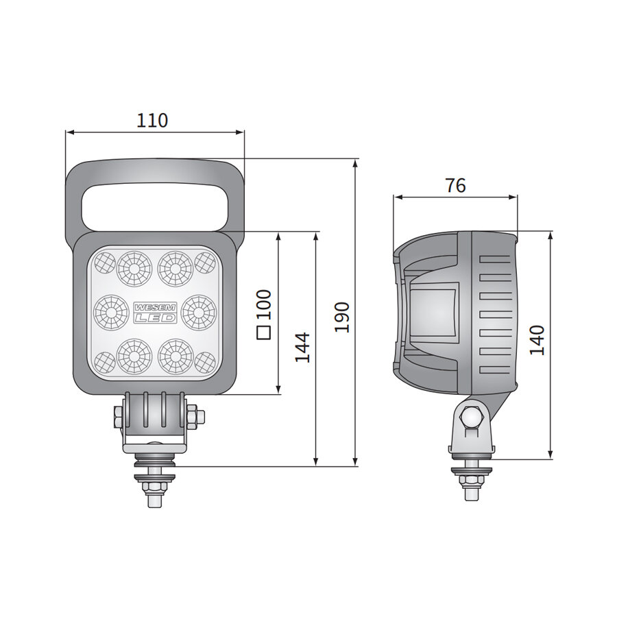 Wesem LED Werklamp 3000 LM + 50cm Kabel