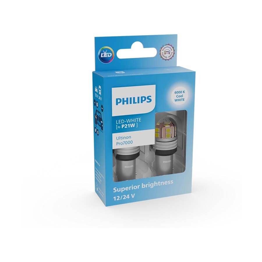 Philips P21W LED Retrofit Wit 12V 2 Stuks Philips P21W LED Retrofit Wit 12V 2 Stuks