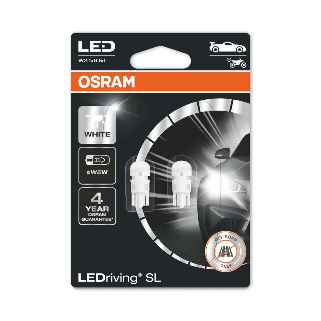 Osram W5W LED Retrofit Wit W2.1x9.5d 2 Stuks Osram W5W LED Retrofit Wit W2.1x9.5d 2 Stuks
