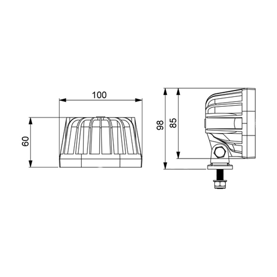 Horpol LED Werklamp Vierkant + Flitser | 12-24V