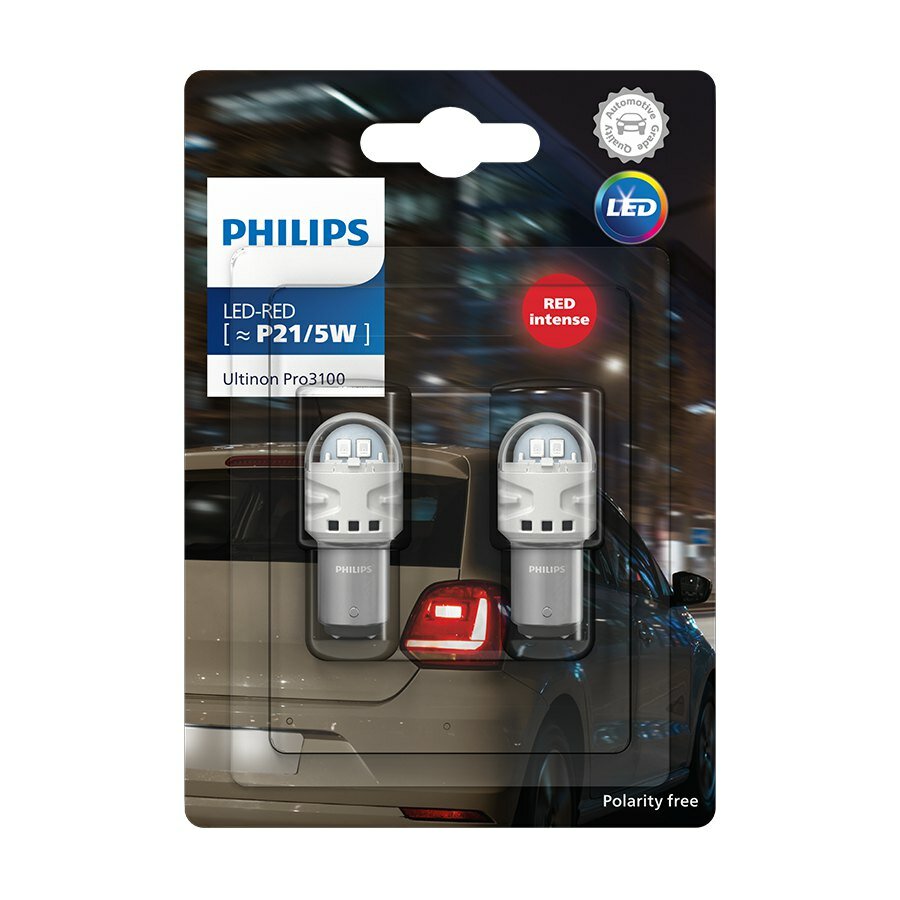 Philips LED Retrofit P21/5W Rood BAY15d 12V 2 Stuks Philips LED Retrofit P21/5W Rood BAY15d 12V 2 Stuks