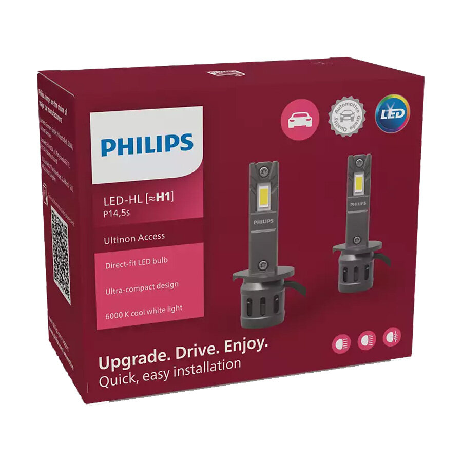 Philips H1 Access LED Koplamp Set 13W P14.5s 12V Philips H1 Access LED Koplamp Set 13W P14.5s 12V