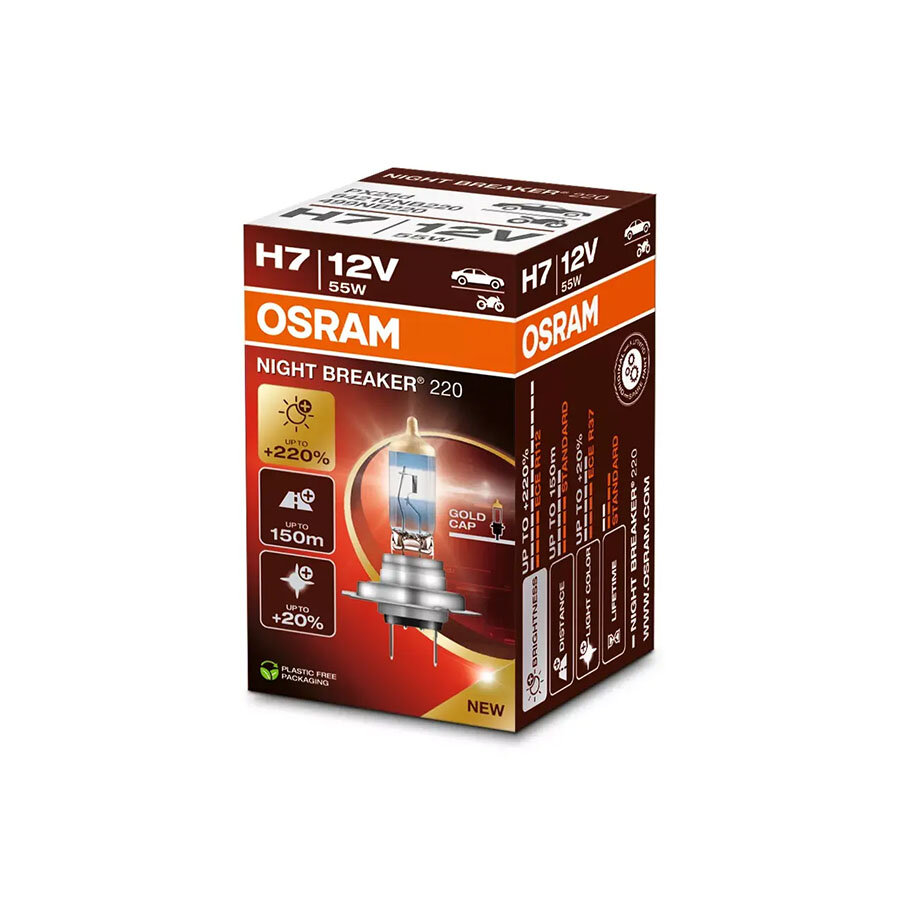Osram H7 Halogeenlamp 12V 55W PX26d Night Breaker 220 Osram H7 Halogeenlamp 12V 55W PX26d Night Breaker 220