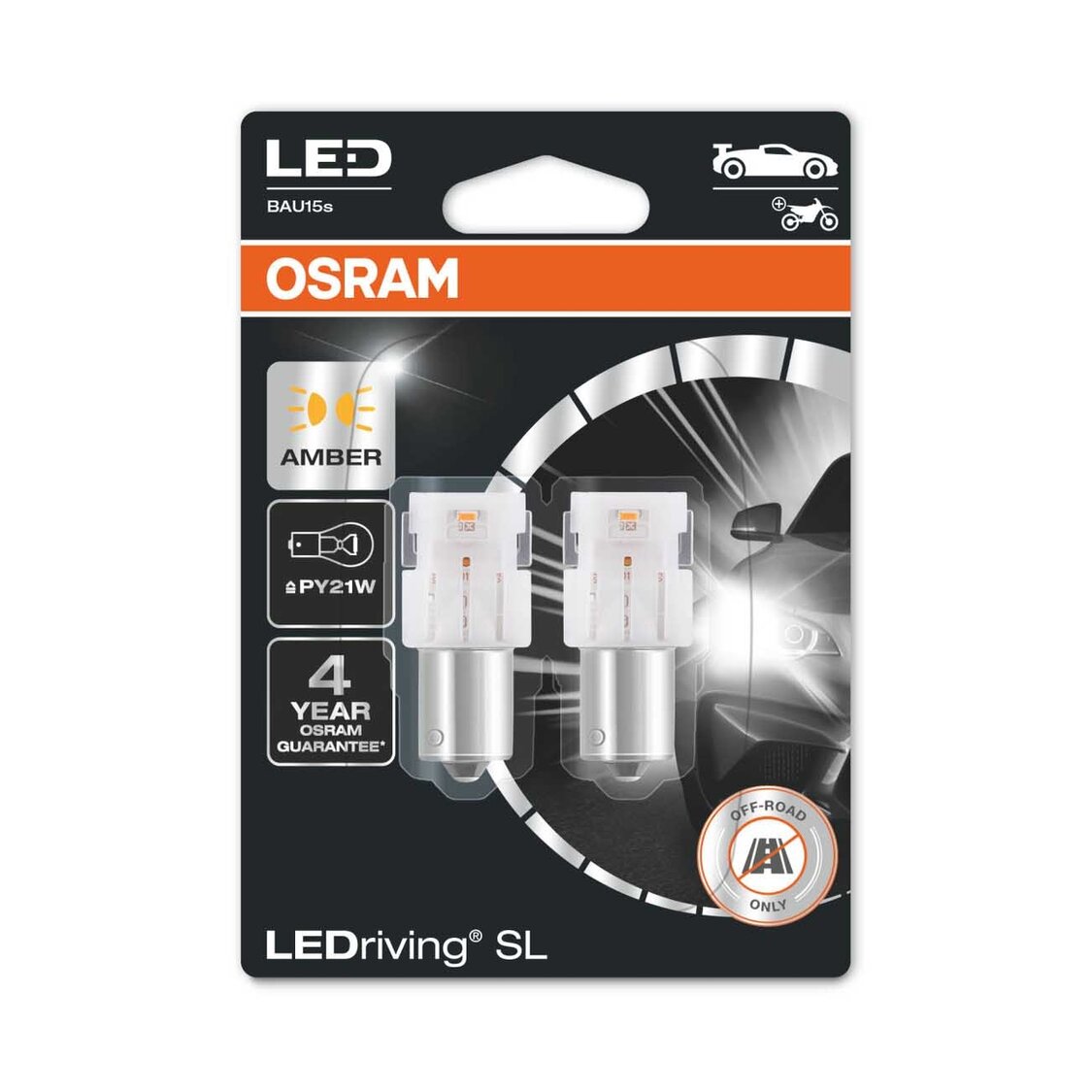 Osram PY21W LED Retrofit Oranje 12V BAU15s 2 Stuks Osram PY21W LED Retrofit Oranje 12V BAU15s 2 Stuks