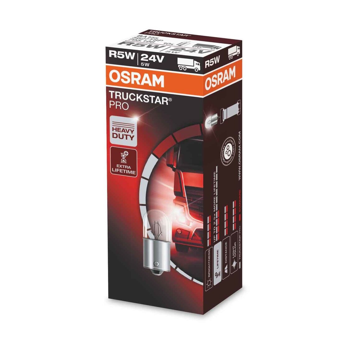 Osram R5W Gloeilamp 24V 5W BA15s Truckstar Pro 10 Stuks