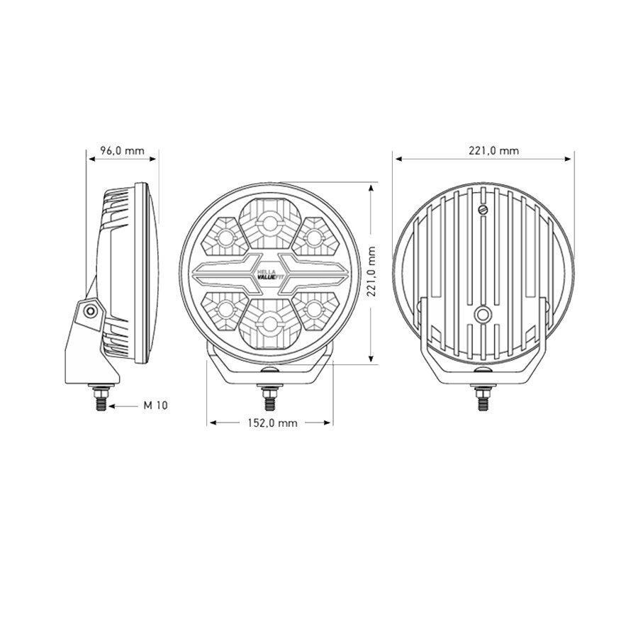 Hella LED Verstraler Blade 9&quot; Chrome Wit/Oranje Positielicht Ref 50