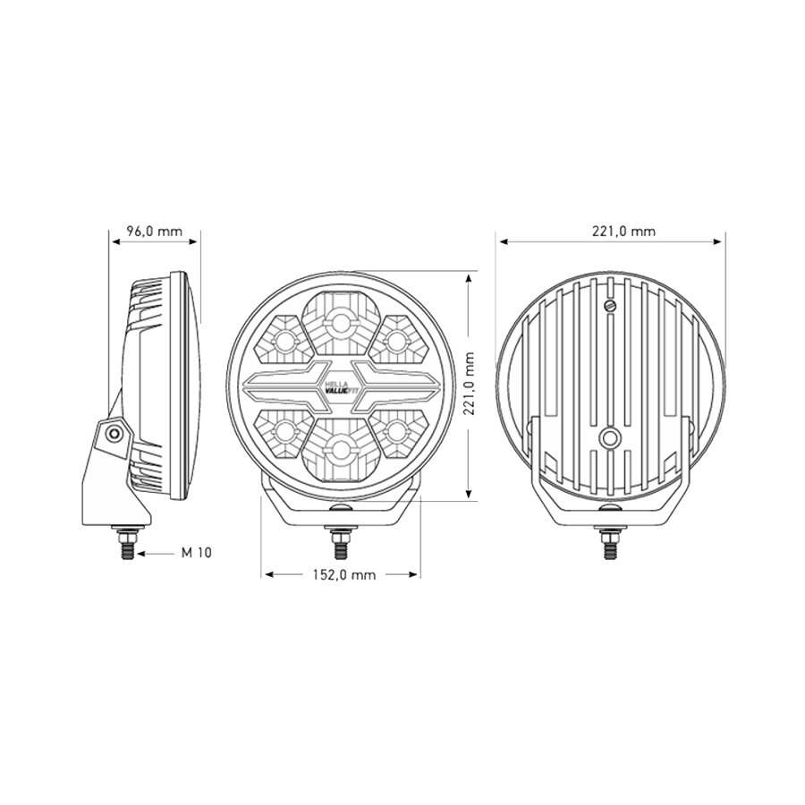 Hella LED Verstraler Blade 9&quot; Chrome Wit/Oranje Positielicht Ref 25