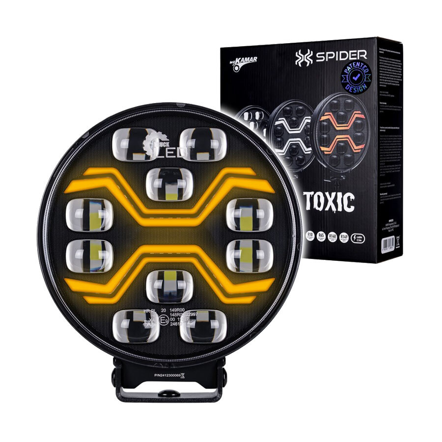 X-Spider Toxic LED Verstraler Rond | DRL + LED Flitser X-Spider Toxic LED Verstraler Rond | DRL + LED Flitser