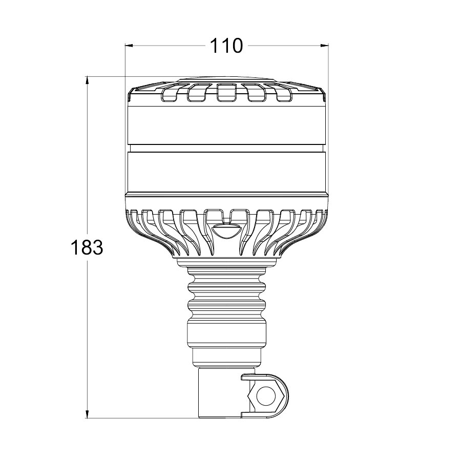 X-Spider LED Zwaailamp Dark look | 2 Flitsfuncties | Oranje