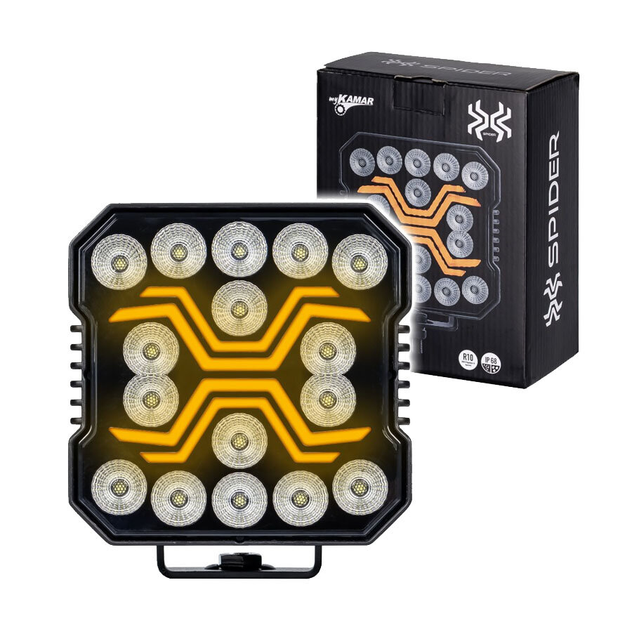 X-Spider LED Werklamp | Wit + Oranje | DRL | 4200 LM X-Spider LED Werklamp | Wit + Oranje | DRL | 4200 LM