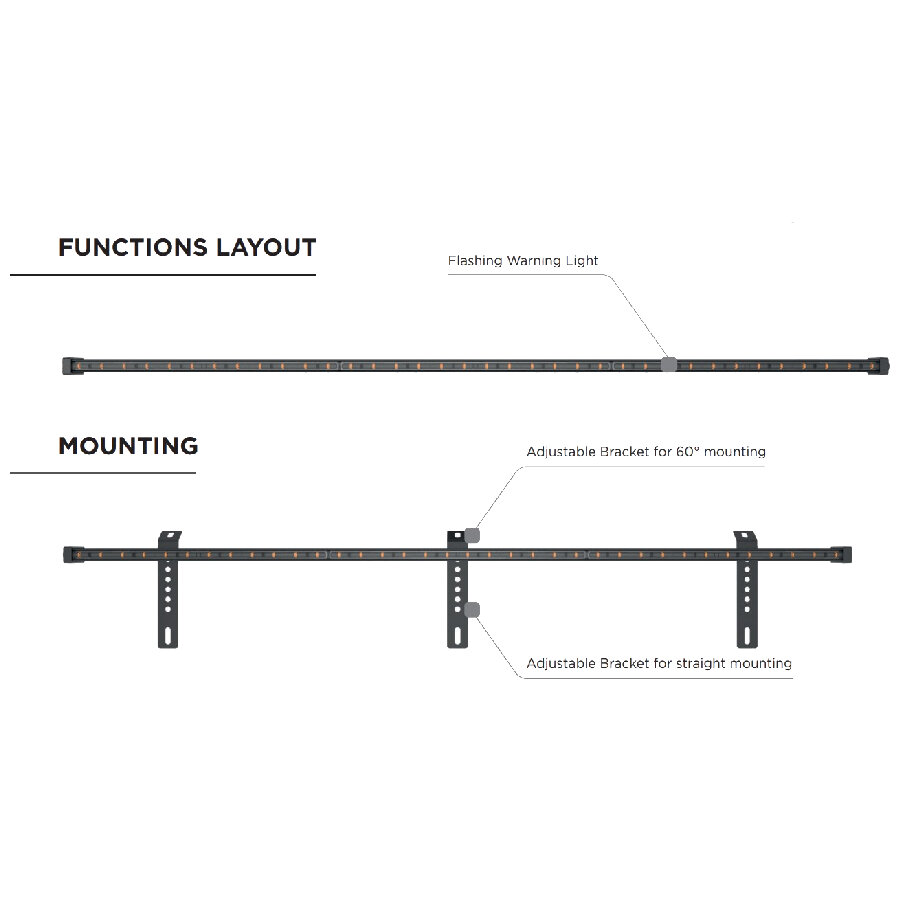 Dasteri LED Flitsbalk Ultra Slim Oranje 93CM 12/24V