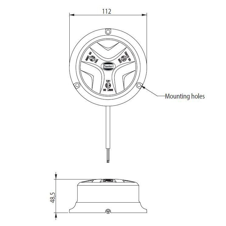 LED Zwaailamp Vlakke Montage Rood