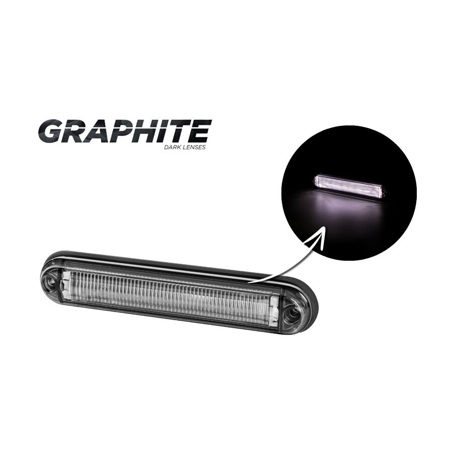 Horpol Slim LED Markeringslamp Wit 10-30V Dark-Look Horpol Slim LED Markeringslamp Wit 10-30V Dark-Look