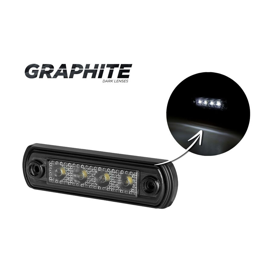 Horpol LED Markeringslamp Wit Platte Montage LD-675 Dark-Look Horpol LED Markeringslamp Wit Platte Montage LD-675 Dark-Look