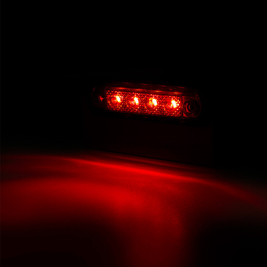 Horpol LED Markeringslamp Rood Platte Montage LD-677 Dark-Look